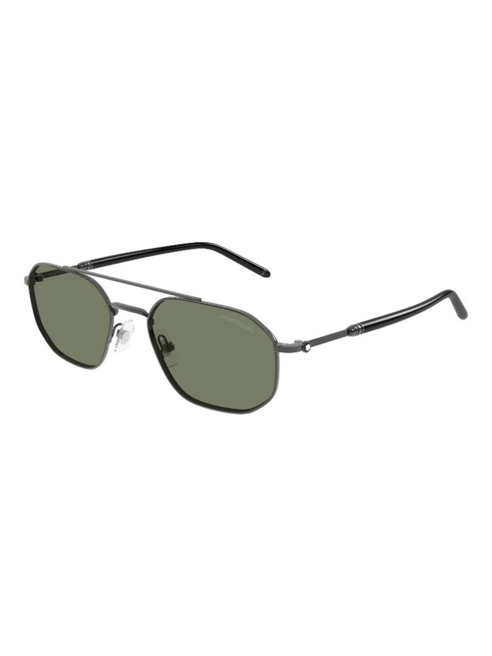 New Montblanc Men's Sunglasses Silver Green Lens Metal Frame MB0481S 003 55